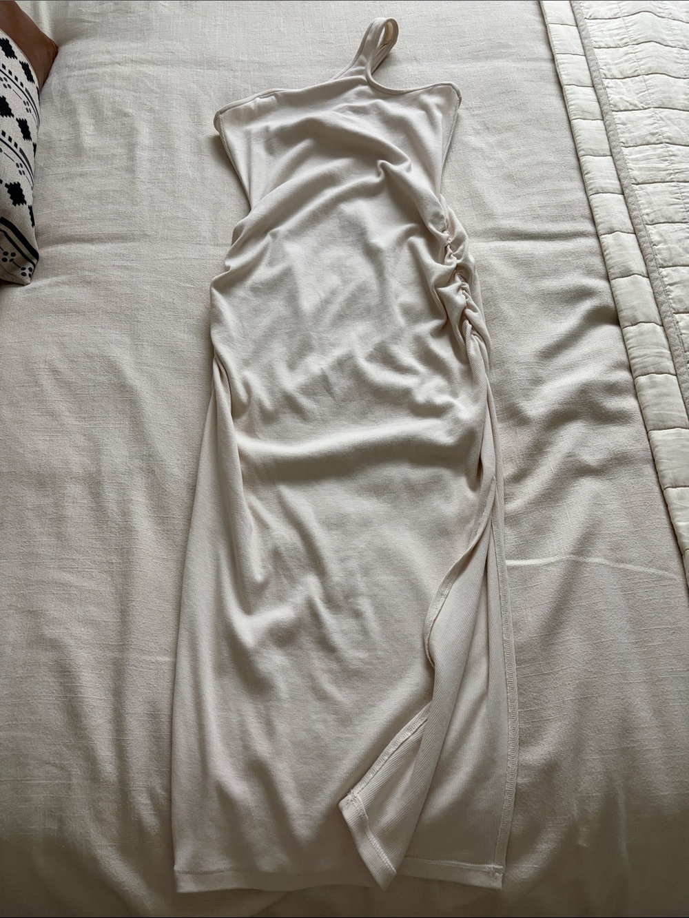 Heartloom Ivory Ribbed One-Shoulder Dress